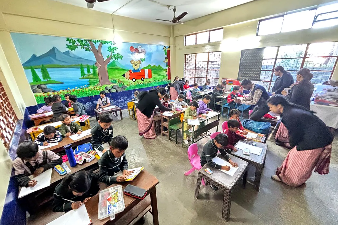 A pre-primary classroom at work