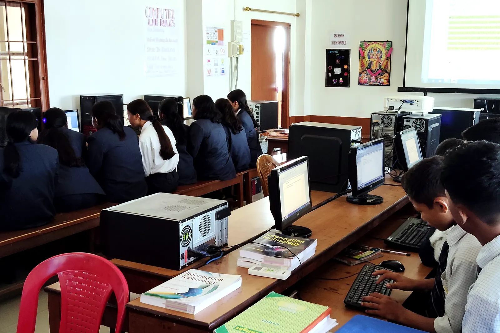 Senior students at work in the computer laboratory