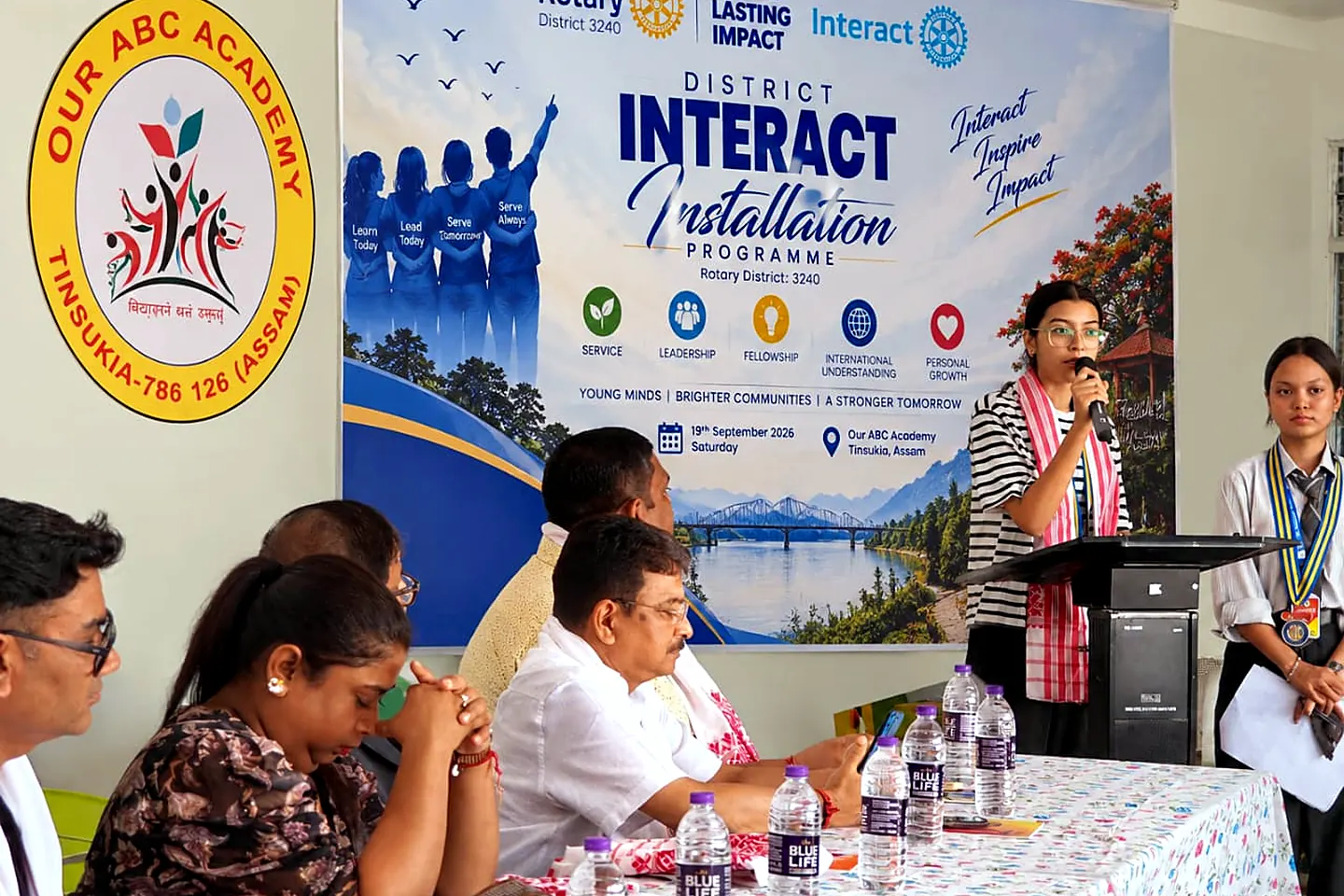 Address by District Interact Representative Itr Swagata Upadhyaya