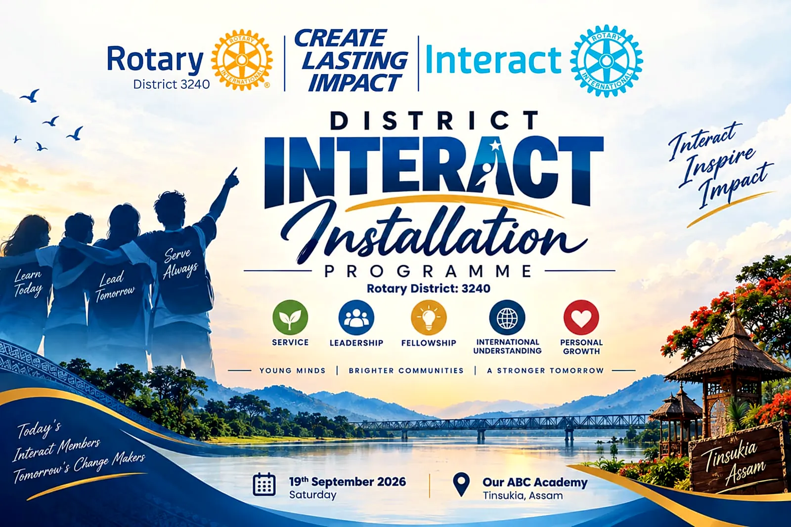 District Interact Installation Programme, Rotary District 3240 — at Our ABC Academy, 19 September 2026