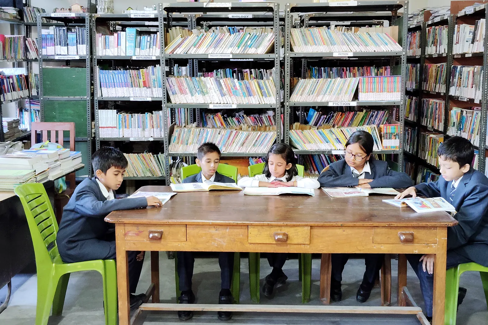 Reading in the library
