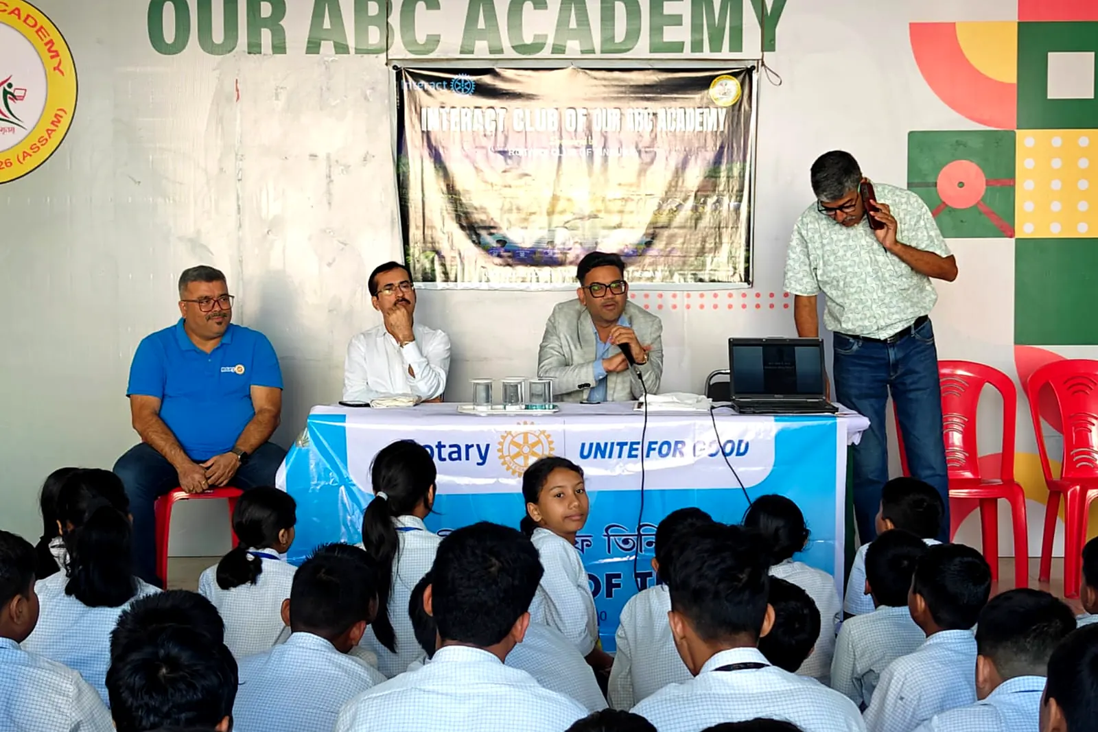 A Rotary session in the school hall