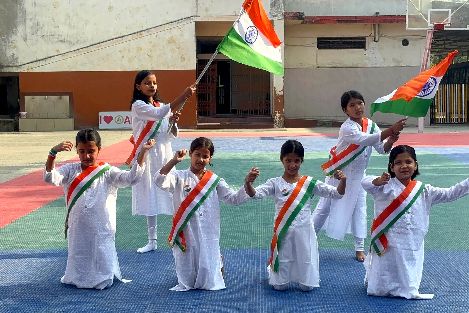 A Republic Day performance with the Tricolour