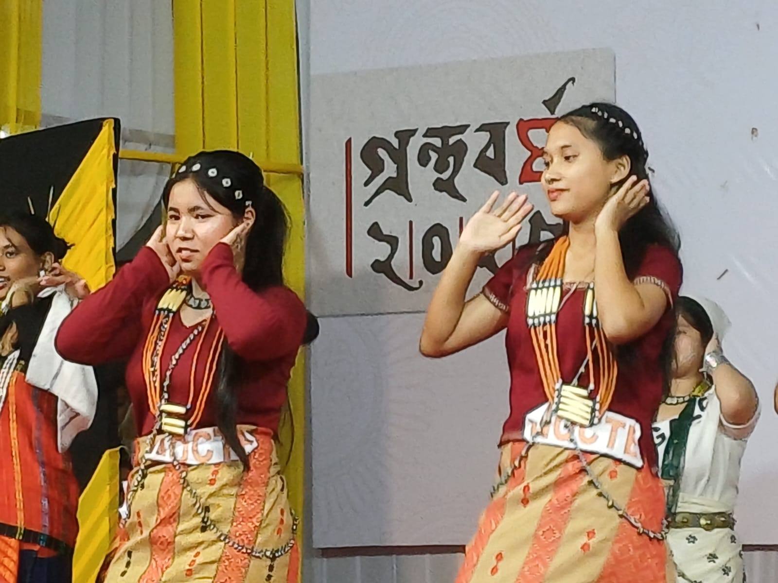Tribal dance with red costumes