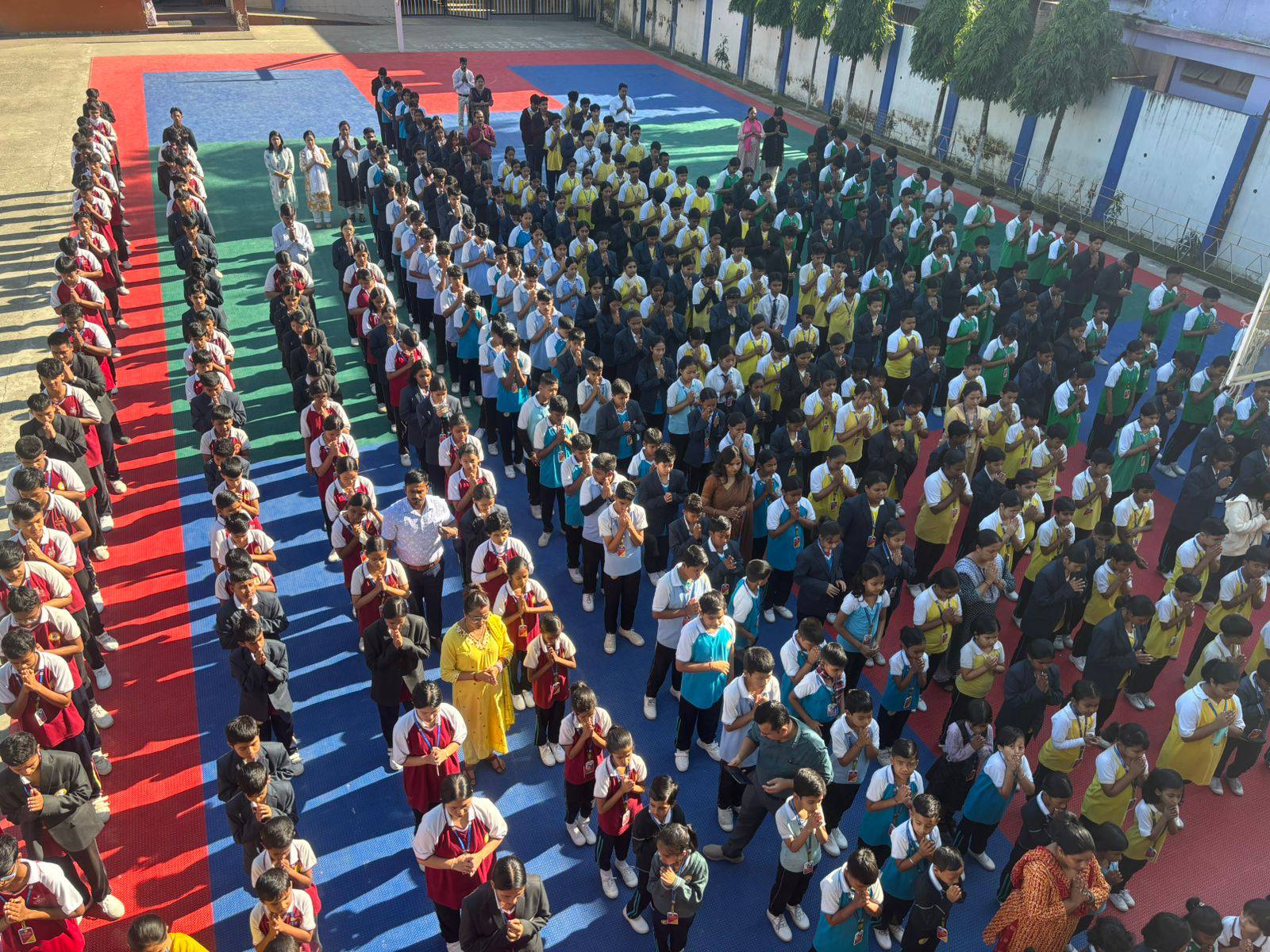 Morning assembly at Our ABC Academy, Tinsukia